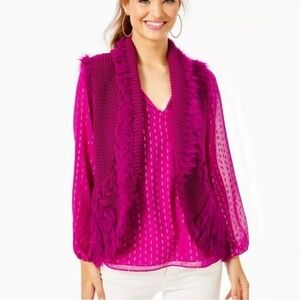 NWT Lilly Pulitzer Torini Vest Bordeaux Baby Size Medium